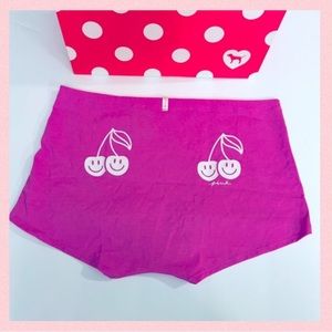 🩷🍒Victoria’s Secret PINK Cotton Boyshort Panty / Pink Cherries, Size Large